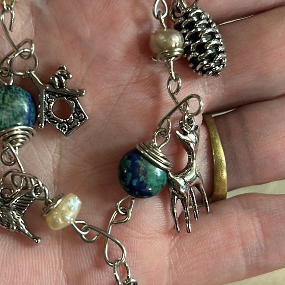 Dark Green Stones with Assorted Nature charms - Picture 2 of 8